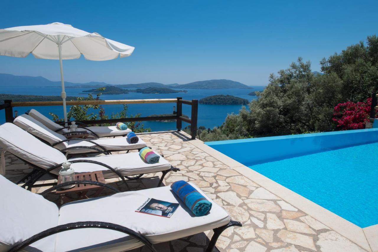 Villa Pasithea - Breathtaking Seaviews, Infinity Pool, Privacy, Close To The Beach Nydri  Bagian luar foto